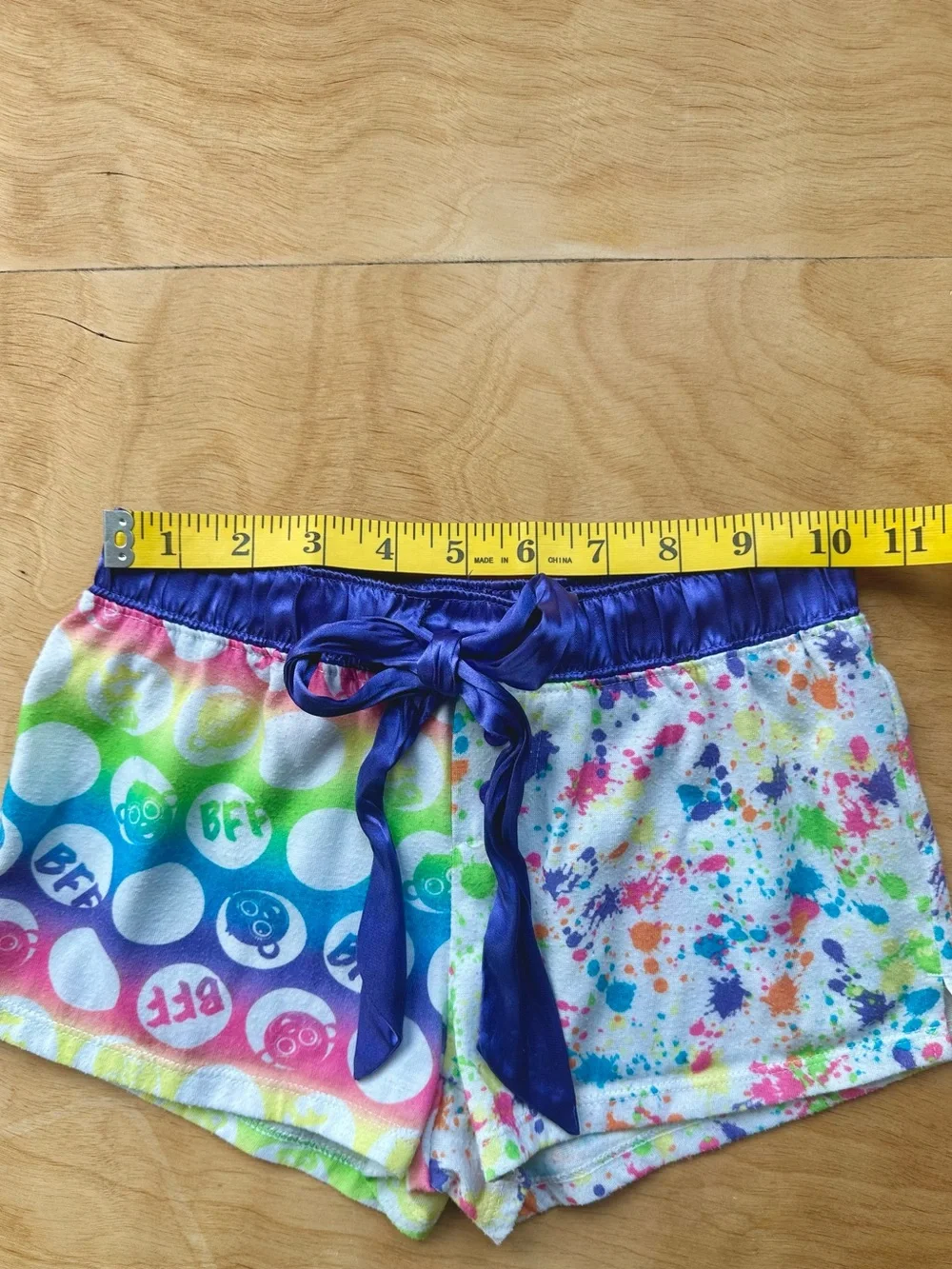 Y2K Justice Sleep Shorts 6/7 Rainbow BFF Pajama Lounge Shorts Coquette Kawaii